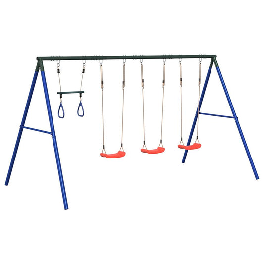 Outdoor Swing Set with Swings and Trapeze Outdoor Swing Set with Swings and Trapeze