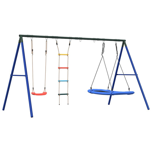 Outdoor Swing Set with Swing, Ladder, Nest Swing Outdoor Swing Set with Swing, Ladder, Nest Swing