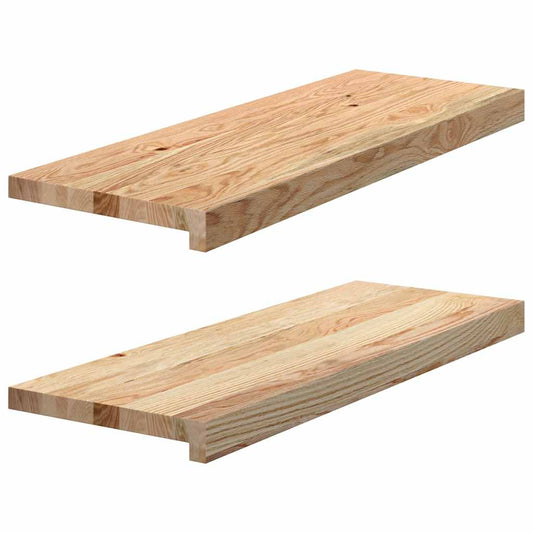 Stair Treads 2 pcs Untreated 70x25x2 cm Solid Wood Oak Stair Treads 2 pcs Untreated 70x25x2 cm Solid Wood Oak