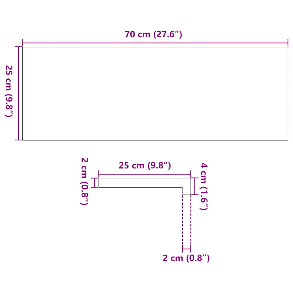 Stair Treads 2 pcs Untreated 70x25x2 cm Solid Wood Oak