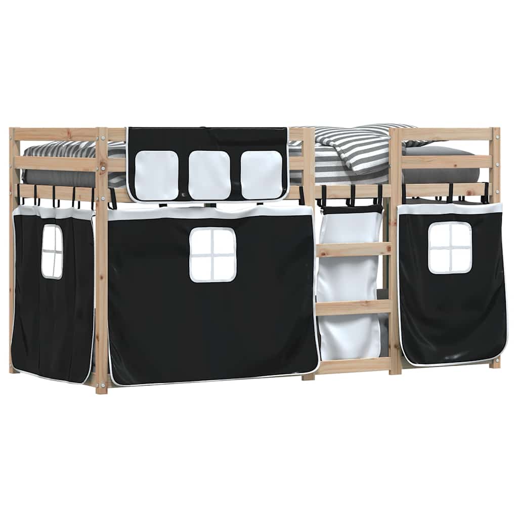 Bunk Bed without Mattress Black 90x200 cm Solid Wood Pine