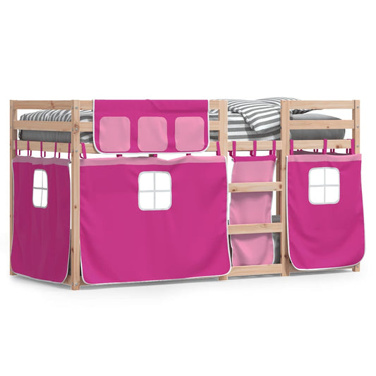 Bunk Bed without Mattress Pink 90x190 cm Single Solid Wood Pine Bunk Bed without Mattress Pink 90x190 cm Single Solid Wood Pine