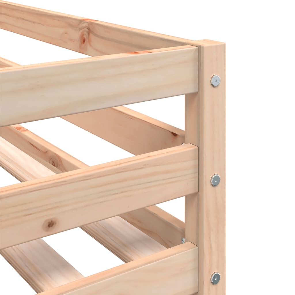 Bunk Bed without Mattress White&Black 90x190 cm Solid Wood Pine