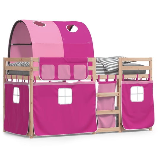 Bunk Bed without Mattress Pink 90x190 cm Single Solid Wood Pine Bunk Bed without Mattress Pink 90x190 cm Single Solid Wood Pine