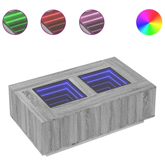 Coffee Table with Infinity LED Grey Sonoma 116x69x40 cm Coffee Table with Infinity LED Grey Sonoma 116x69x40 cm