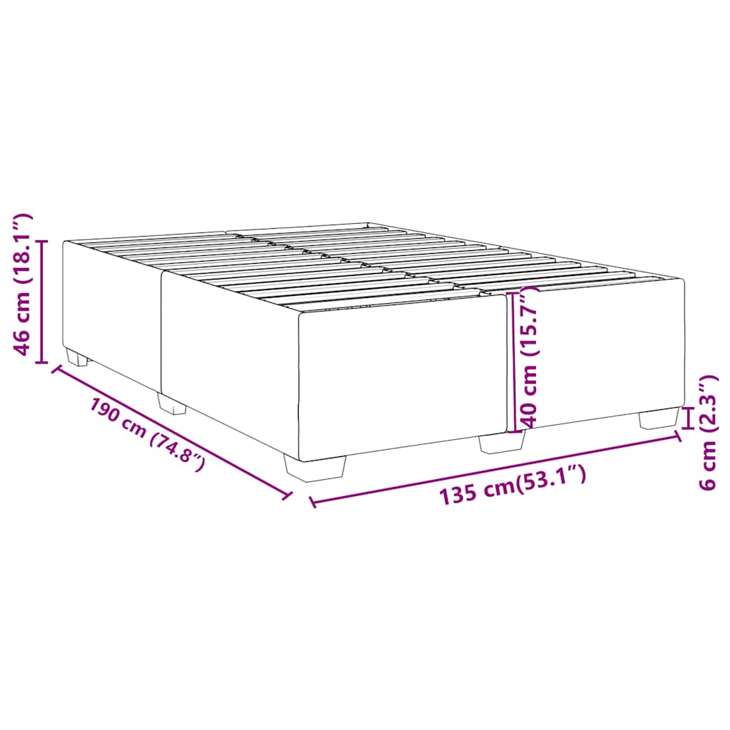 Bed Frame without Mattress Black Double Faux Leather