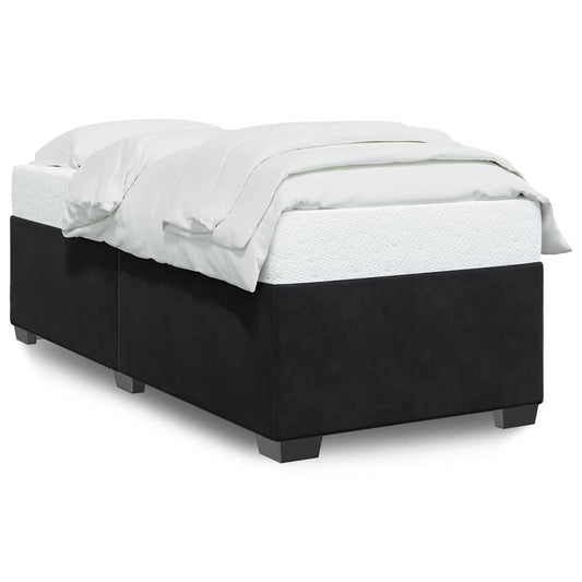 Bed Frame without Mattress Black Single Velvet Bed Frame without Mattress Black Single Velvet