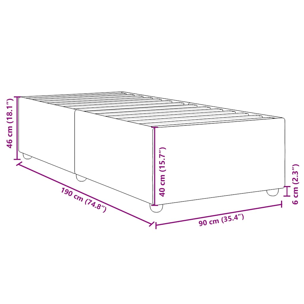 Bed Frame without Mattress Black Single Fabric