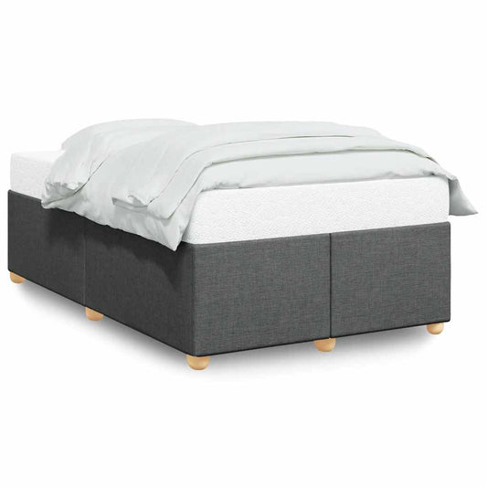Bed Frame without Mattress Dark Grey Double Fabric Bed Frame without Mattress Dark Grey Double Fabric