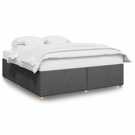 Bed Frame without Mattress Dark Grey Super King Fabric Bed Frame without Mattress Dark Grey Super King Fabric