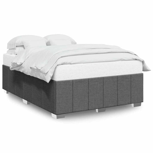 Bed Frame without Mattress Dark Grey Double Fabric Bed Frame without Mattress Dark Grey Double Fabric