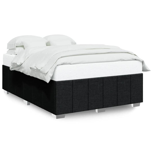 Bed Frame without Mattress Black Double Fabric Bed Frame without Mattress Black Double Fabric