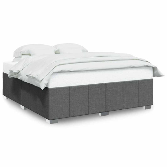 Bed Frame without Mattress Dark Grey Super King Fabric Bed Frame without Mattress Dark Grey Super King Fabric