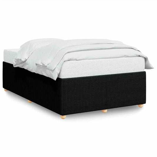 Bed Frame without Mattress Black Double Fabric Bed Frame without Mattress Black Double Fabric