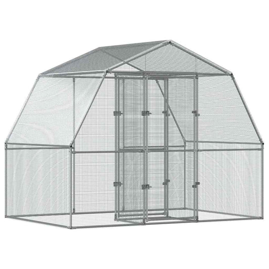 Bird Cage with Door Silver Galvanised Steel Bird Cage with Door Silver Galvanised Steel