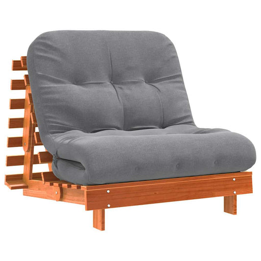 Futon Sofa Bed with Mattress Wax Brown 80x206x11 cm Futon Sofa Bed with Mattress Wax Brown 80x206x11 cm