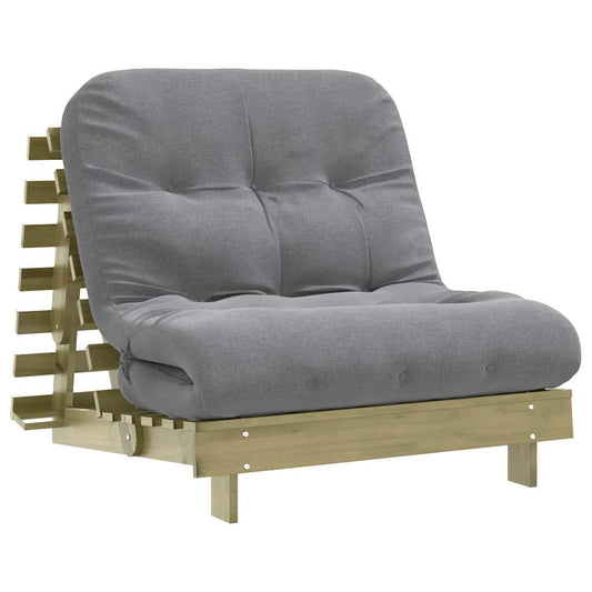 Futon Sofa Bed with Mattress 90x206x11 cm Impregnated Wood Pine Futon Sofa Bed with Mattress 90x206x11 cm Impregnated Wood Pine