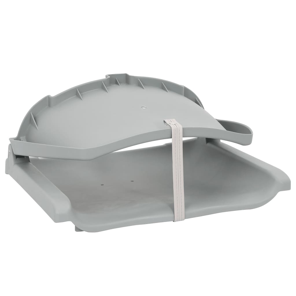 4 Piece Foldable Boat Seat Set No Pillow Grey 48x51x41 cm