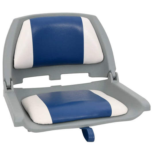 2 Piece Foldable Boat Seat Set Blue and White 48x51x41 cm 2 Piece Foldable Boat Seat Set Blue and White 48x51x41 cm