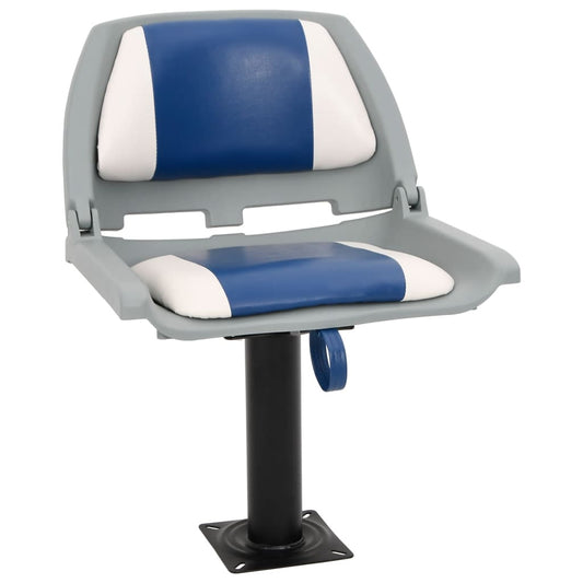 4 Piece Foldable Boat Seat Set Blue and White 48x51x41 cm 4 Piece Foldable Boat Seat Set Blue and White 48x51x41 cm