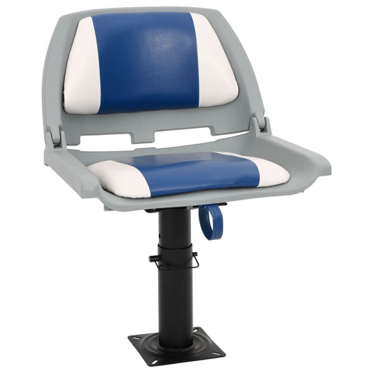 4 Piece Foldable Boat Seat Set Blue and White 48x51x41 cm 4 Piece Foldable Boat Seat Set Blue and White 48x51x41 cm