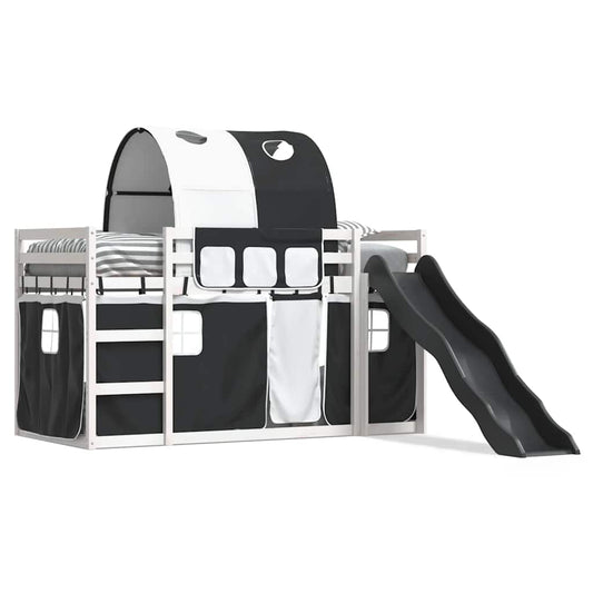 Bunk Bed without Mattress with Slide White and Black 90x200 cm Bunk Bed without Mattress with Slide White and Black 90x200 cm