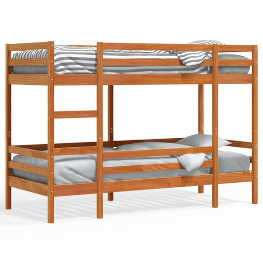 Bunk Bed without Mattress Wax Brown 80x200 cm Solid Wood Pine Bunk Bed without Mattress Wax Brown 80x200 cm Solid Wood Pine