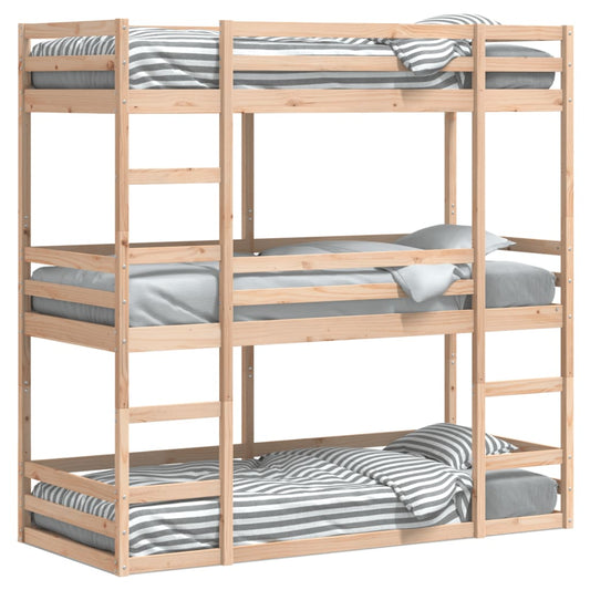Triple Bunk Bed without Mattress 80x200 cm Solid Wood Pine Triple Bunk Bed without Mattress 80x200 cm Solid Wood Pine