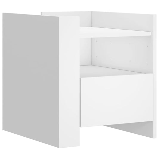 Bedside Cabinet White 45x50x50 cm Engineered Wood Bedside Cabinet White 45x50x50 cm Engineered Wood
