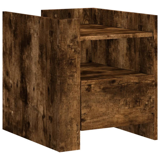 Bedside Cabinet Smoked Oak 45x50x50 cm Engineered Wood Bedside Cabinet Smoked Oak 45x50x50 cm Engineered Wood