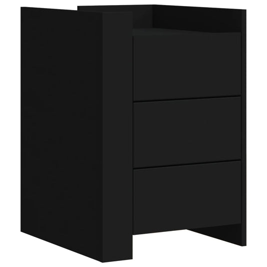 Bedside Cabinet Black 45x50x65 cm Engineered Wood Bedside Cabinet Black 45x50x65 cm Engineered Wood