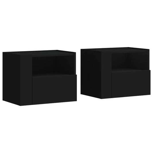 Wall-mounted Bedside Cabinets 2 pcs Black 45x30x35 cm Wall-mounted Bedside Cabinets 2 pcs Black 45x30x35 cm