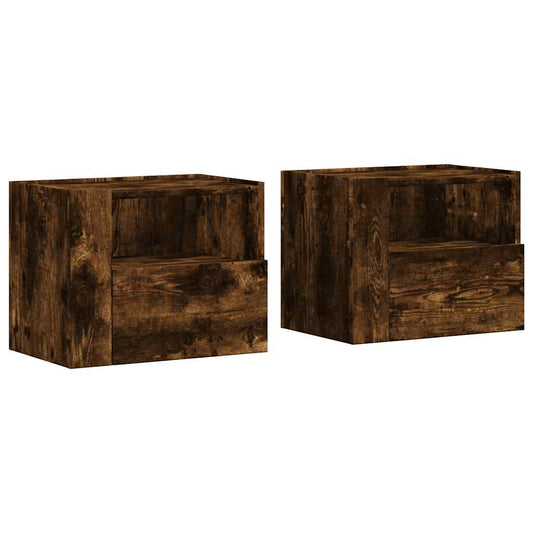 Wall-mounted Bedside Cabinets 2 pcs Smoked Oak 45x30x35 cm Wall-mounted Bedside Cabinets 2 pcs Smoked Oak 45x30x35 cm