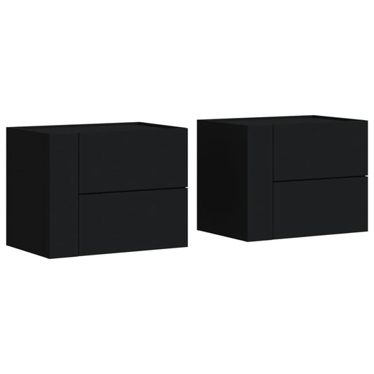 Wall-mounted Bedside Cabinets 2 pcs Black 45x30x35 cm Wall-mounted Bedside Cabinets 2 pcs Black 45x30x35 cm