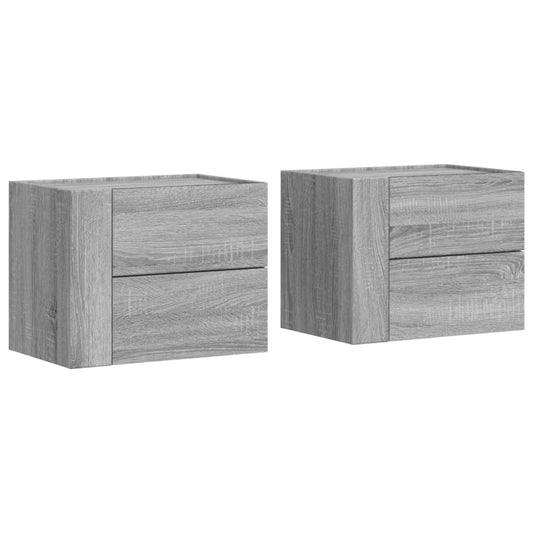 Wall-mounted Bedside Cabinets 2 pcs Grey Sonoma 45x30x35 cm Wall-mounted Bedside Cabinets 2 pcs Grey Sonoma 45x30x35 cm