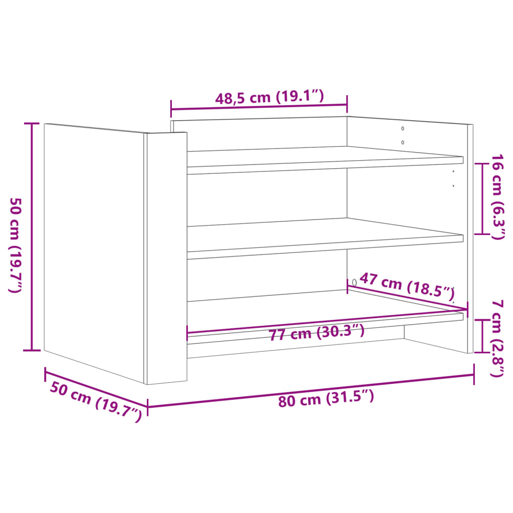 Coffee Table Black 80x50x50 cm Engineered Wood