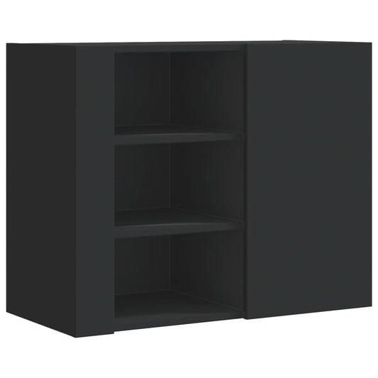 Wall Cabinet Black 75x35x60 cm Engineered Wood Wall Cabinet Black 75x35x60 cm Engineered Wood