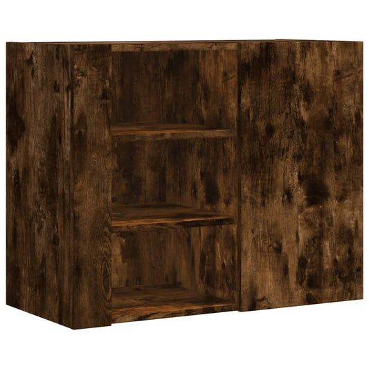 Wall Cabinet Smoked Oak 75x35x60 cm Engineered Wood Wall Cabinet Smoked Oak 75x35x60 cm Engineered Wood