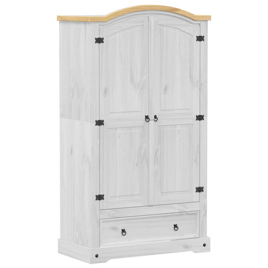 Wardrobe Corona White 102x52x186 cm Solid Wood Pine Wardrobe Corona White 102x52x186 cm Solid Wood Pine