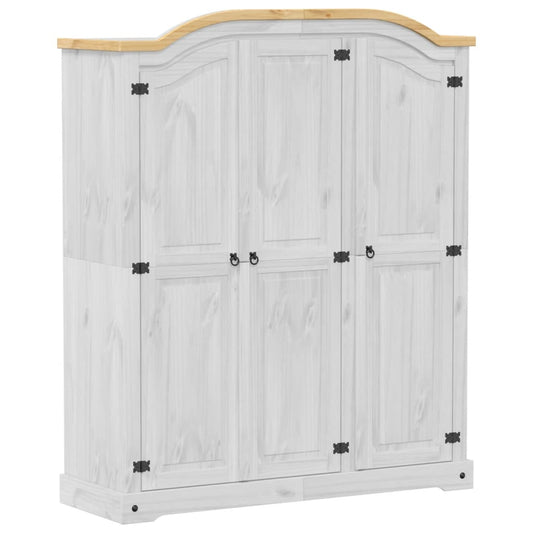 Wardrobe Corona White 151.5x52x186 cm Solid Wood Pine Wardrobe Corona White 151.5x52x186 cm Solid Wood Pine