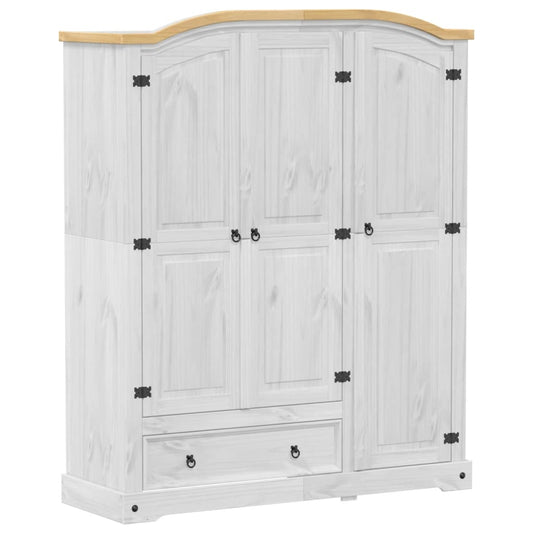 Wardrobe Corona White 151.5x52x186 cm Solid Wood Pine Wardrobe Corona White 151.5x52x186 cm Solid Wood Pine