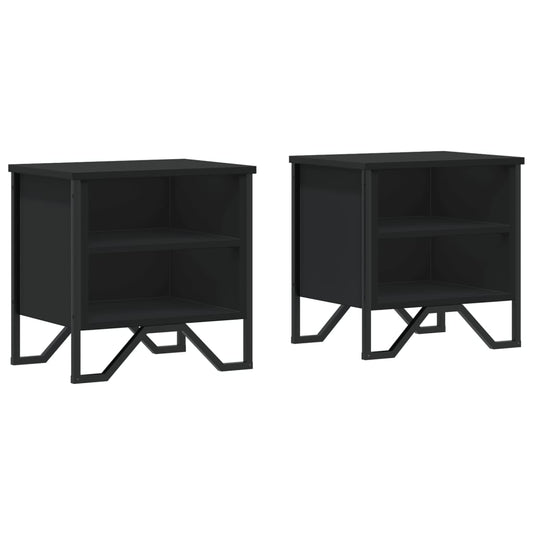 Bedside Cabinet Black 2 pcs 40x30x40 cm Engineered Wood Bedside Cabinet Black 2 pcs 40x30x40 cm Engineered Wood