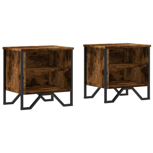 Bedside Cabinet Smoked Oak 2 pcs 40x30x40 cm Engineered Wood Bedside Cabinet Smoked Oak 2 pcs 40x30x40 cm Engineered Wood