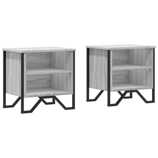 Bedside Cabinet Grey Sonoma 2 pcs 40x30x40 cm Engineered Wood Bedside Cabinet Grey Sonoma 2 pcs 40x30x40 cm Engineered Wood