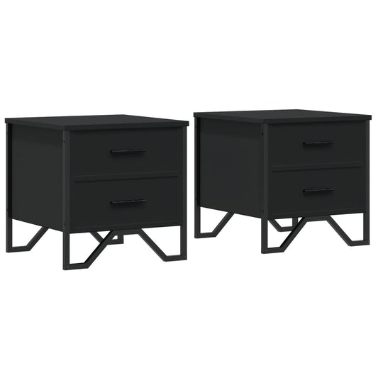 Bedside Cabinets 2 pcs Black 40x41x40 cm Engineered Wood Bedside Cabinets 2 pcs Black 40x41x40 cm Engineered Wood