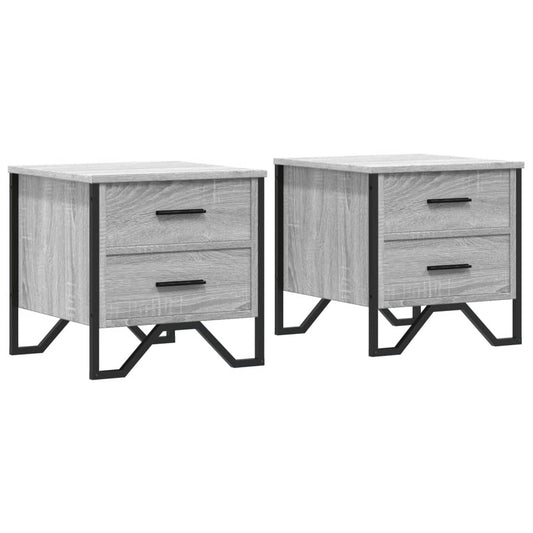 Bedside Cabinets 2 pcs Grey Sonoma 40x41x40 cm Engineered Wood Bedside Cabinets 2 pcs Grey Sonoma 40x41x40 cm Engineered Wood