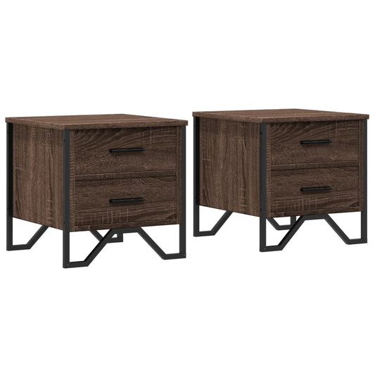 Bedside Cabinets 2 pcs Brown Oak 40x41x40 cm Engineered Wood Bedside Cabinets 2 pcs Brown Oak 40x41x40 cm Engineered Wood