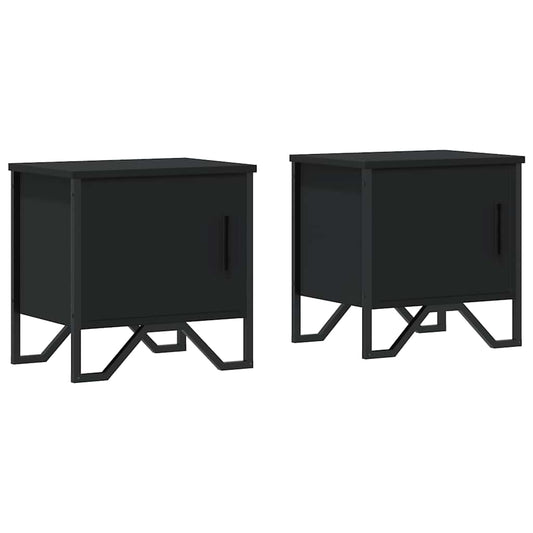 Bedside Cabinets 2 pcs Black 40x30x40 cm Engineered Wood Bedside Cabinets 2 pcs Black 40x30x40 cm Engineered Wood