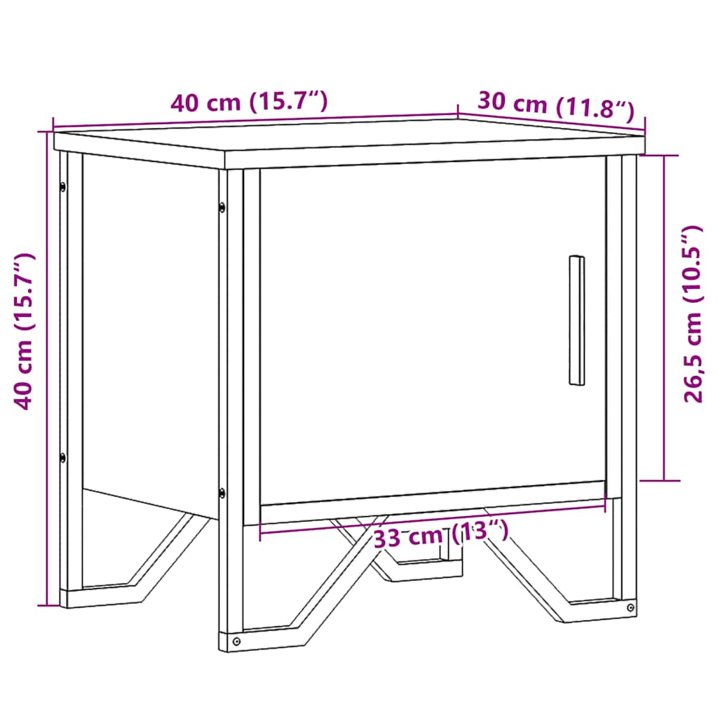 Bedside Cabinets 2 pcs Black 40x30x40 cm Engineered Wood