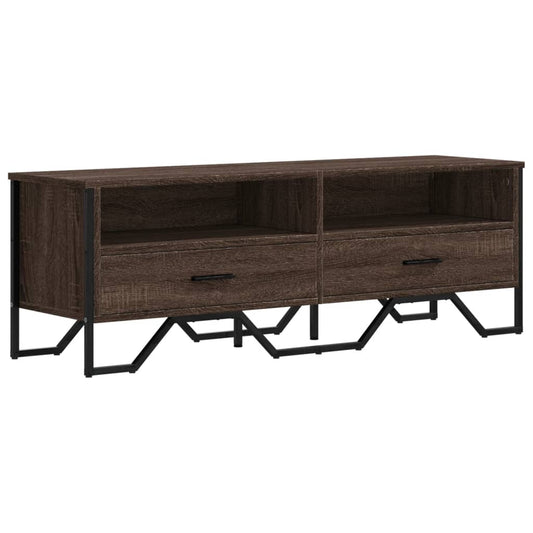 TV Cabinet Brown Oak 122x34x41 cm Engineered Wood TV Cabinet Brown Oak 122x34x41 cm Engineered Wood